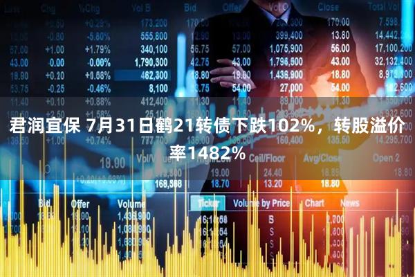 君润宜保 7月31日鹤21转债下跌102%，转股溢价率1482%